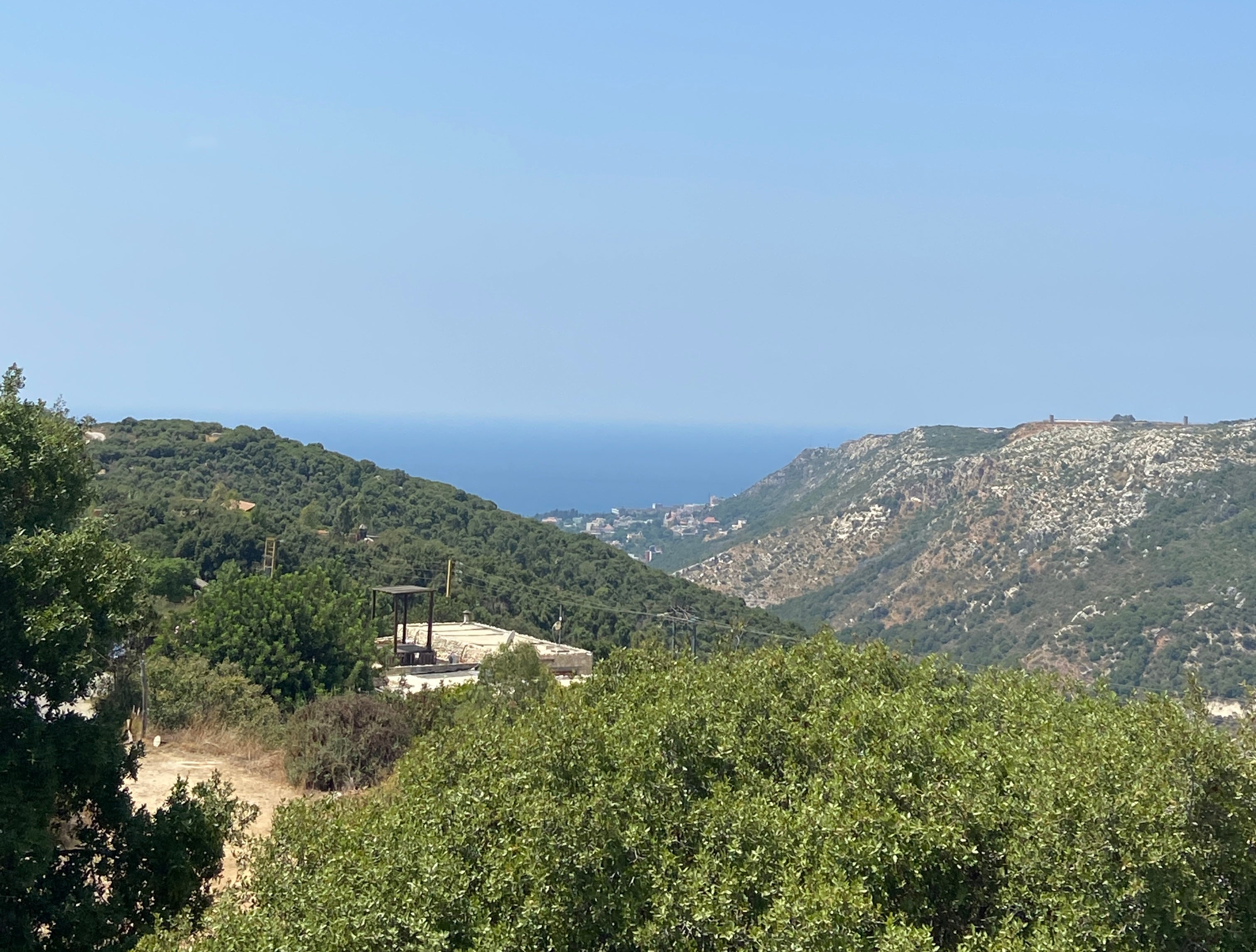 Mountains of Lebanon with Sea in background